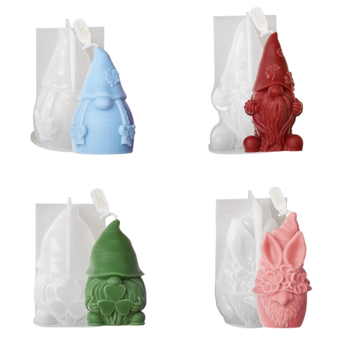 Gnome Silikonform 3D Nordischer Zwerg Weihnachtsmann Für DIY Handgefertigte Kerze Seife Gips Harz Basteln Weihnachten Haus Deko
