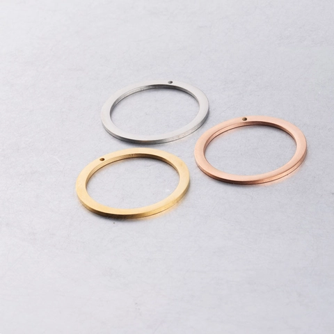 Hohlrunde Kreisanhänger Spiegelpolierter 304 Edelstahl DIY Schmuckherstellung Charms Verbinder Für Halskette Ohrringe