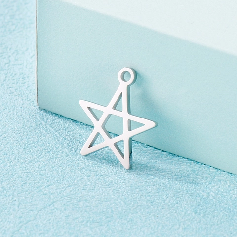 Star Charms Stainless Steel Hollow Five Pointed Star Pendants For DIY Jewelry Making Necklaces Earrings