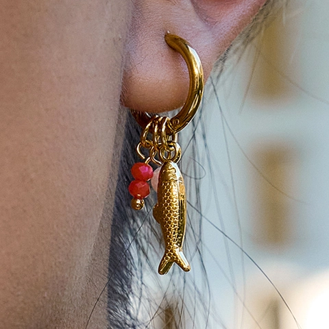 Vis Hanger Ketting En Oorbellen Roestvrij Staal 18K Verguld Oceaan Strand Stijl Sieraden Voor Vrouwen Waterdicht