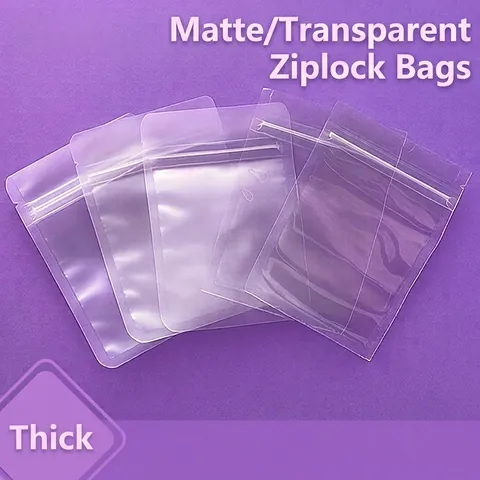 Sacchetti Per Imballaggio Ziploc Richiudibili In Plastica Opaca Trasparente Spessi Impermeabili Per Alimenti E Gioielli