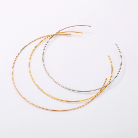 Gargantilla Torque Minimalista Acero Inoxidable Abierta Redonda Simple Choker Accesorio Joyería Mujer DIY Moda
