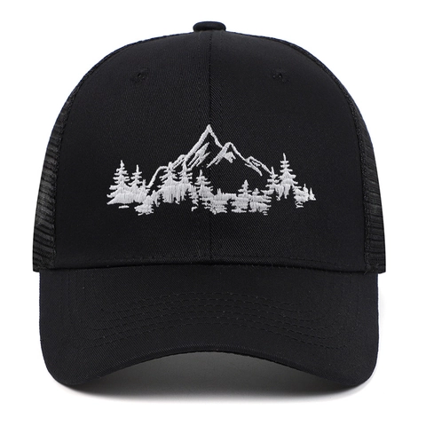 Outdoor Bergwald Stickerei Trucker Hut Baumwolle Netz Atmungsaktive Sonnenschutz Baseballkappe Für Damen Herren Casual Sportmütze