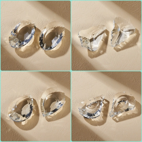 Dijes De Vidrio Facetado Transparente Forma De Gota Óvalo Para Fabricación De Joyas DIY Pendientes Collares Atrapasoles Decoración