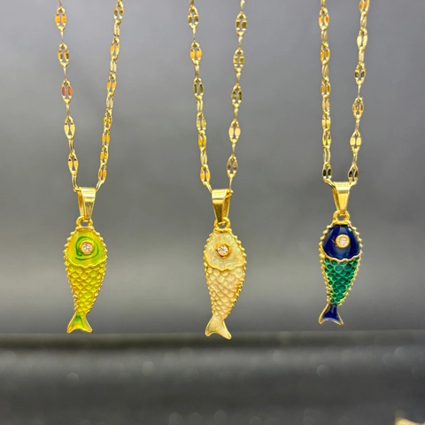 Collana Con Pendente Pesce Koi Stile Cinese Vintage Acciaio Inossidabile Smalto Forma Animale Con Occhi Di Strass Per Donne