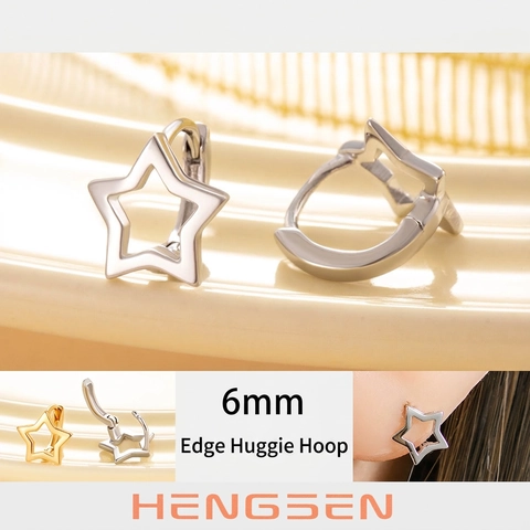 Hohlstern Ohrklemme Kupfer Minimalistisch Süß Zierlich Kleiner Schmuck Für Frauen