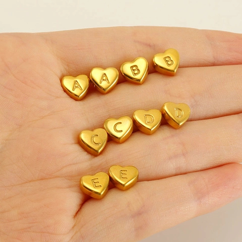 Heart Stud Earrings Gold Plated Stainless Steel Engraved Alphabet Initial Letter Fashion Jewelry For Women