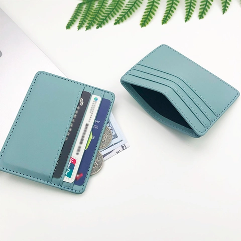Slim Card Holder PU Leather RFID Blocking Credit Card Wallet Ultra Thin Multiple Slots Travel Business Minimalist Case