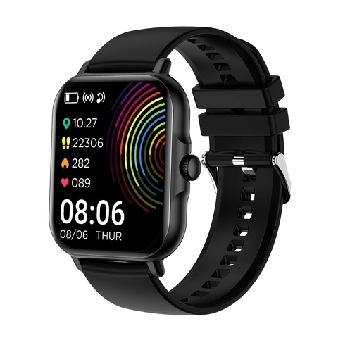Smart Watch GT50 Bluetooth Call Heart Rate Blood Pressure Fitness Tracker Zinc Alloy Case Silicone Strap Square Dial Unisex