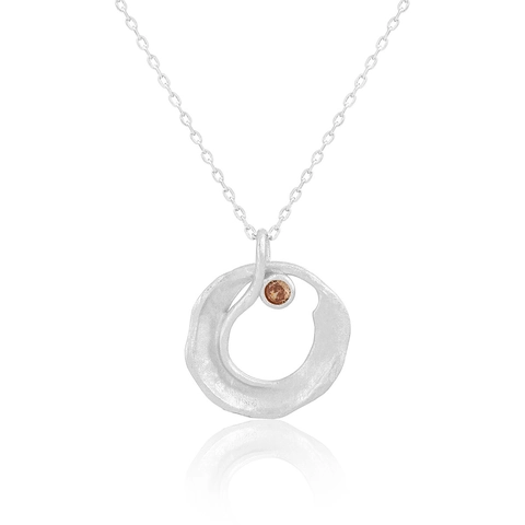925 Sterling Silver Necklace With Freshwater Pearl And Zircon Irregular Circle Pendant Double Layer Minimalist Jewelry For Women