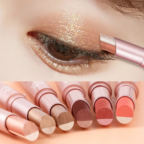 Ombretto In Stick Gradiente Doppio Colore Scintillante Impermeabile Lunga Durata Matita Trucco Occhi Per Donna