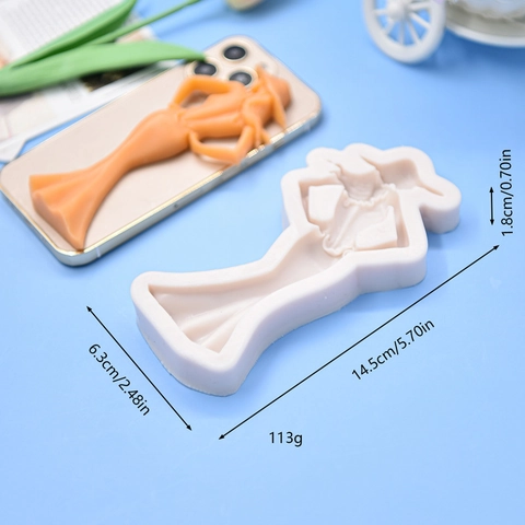Elegante Dame Rücken Silhouette Silikonform Fondant Kuchen Dekoration DIY Harz Ton Handwerk Schokolade Seife Kerze Machen