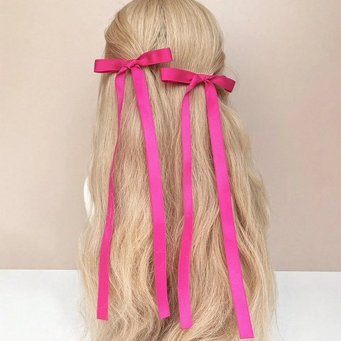 Satin Ribbon Bow Hair Clips With Long Streamers Ballet Style Sweet Elegant For Women And Girls