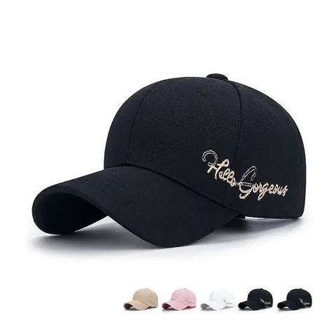 Hello Gorgeous Bestickte Baseballkappe Goldfaden Verstellbare Polyester Sonnenschutz Unisex Straßenschutzmütze