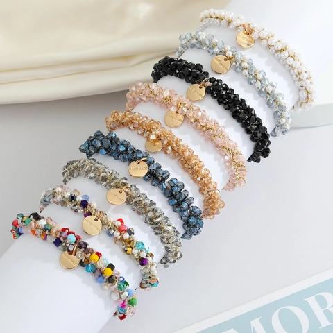 Elastici Per Capelli Con Perline Fatti A Mano Per Donna Cristallo Resina Künstliche Perle Faux Artificial Pearl Elastico Stile Coreano
