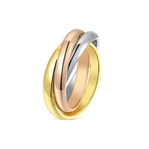 Classic Interlocking Multi Band Ring Titanium Stainless Steel Rolling Trinity Ring For Anxiety Relief Men Women Couple