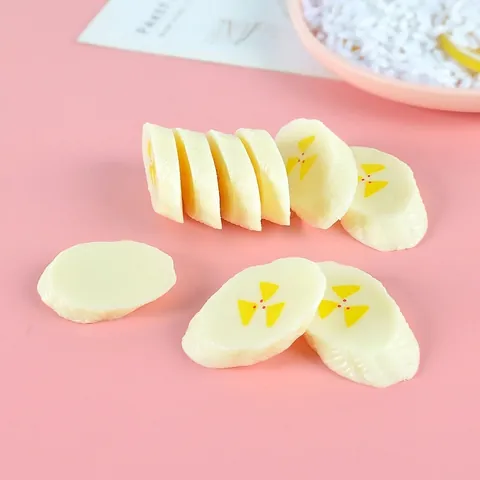 Rodaja De Plátano Artificial Realista Modelo De Fruta De PVC Para Accesorios De Fotografía Decoración Del Hogar Llavero
