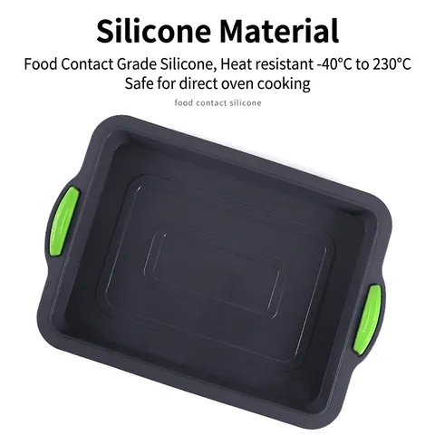 Teglia Rettangolare Per Brownie In Silicone Alimentare Antiaderente Stampo Per Torte Con Manici Resistente Al Calore Forno
