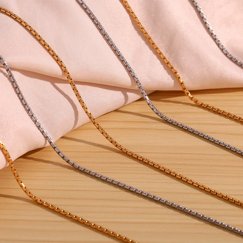 Collana a Catena Veneziana Minimalista in Acciaio Inossidabile per Donna Bracciale in Oro 18K Argento Placcato Gioielli Pancia