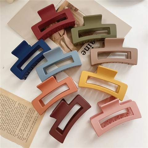 Grote Haarklemmen Mat Hars Acryl Sterke Grip Voor Dik Haar Koreaanse Retro Stijl Vrouwen Meisjes Antislip Ontwerp