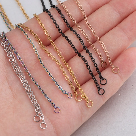 Collar De Cadena O De Acero Inoxidable Chapado En Oro De 18K Al Vacío Accesorio De Joyería DIY Minimalista Para Mujer Hombre