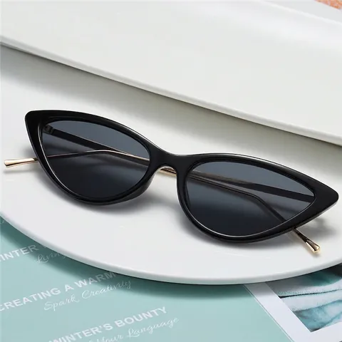Cat Eye Sonnenbrille Vintage Retro Kunststoffrahmen Metallbügel UV400 Schutz Streetstyle Modebrille Für Damen