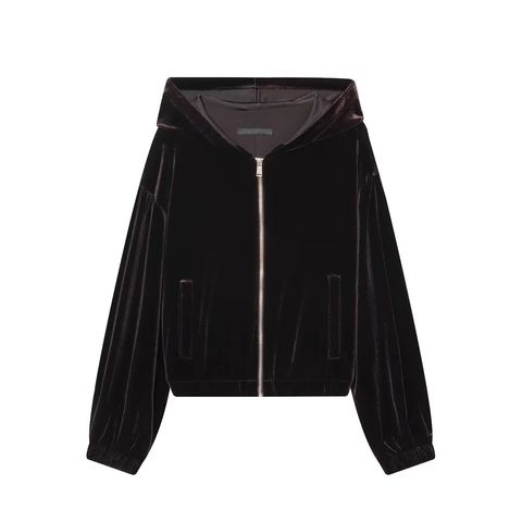 Women Velvet Hooded Jacket Casual Long Sleeve Zip Up Sweatshirt Solid Color Velvet Hoodies With Pockets