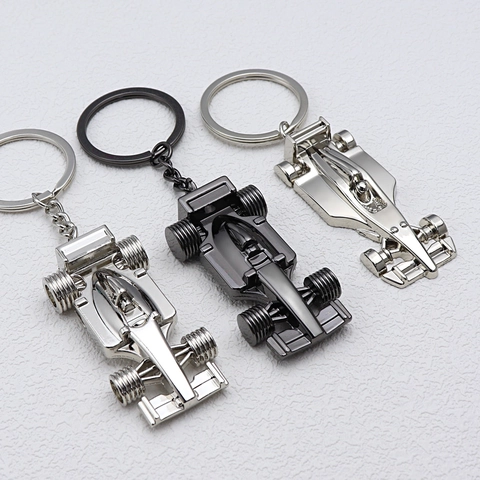 Formel Rennwagen Schlüsselanhänger Realistisches Auto Modell Zinklegierung Metall Schlüsselring Automobil Enthusiast Souvenir