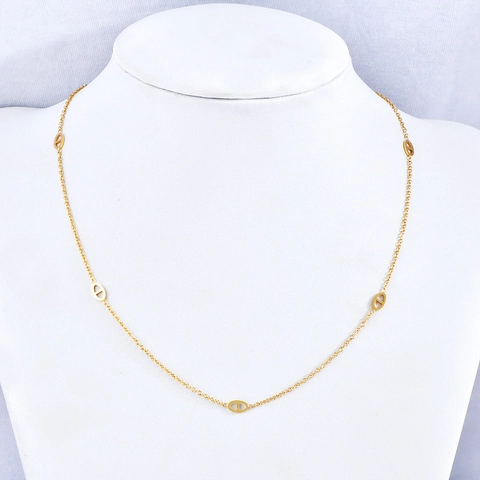 Oval Link Anchor Chain Necklace Titanium Steel 18K Gold Plated Minimalist Clavicle Jewelry For Women Elegant Fashion Daily Wear