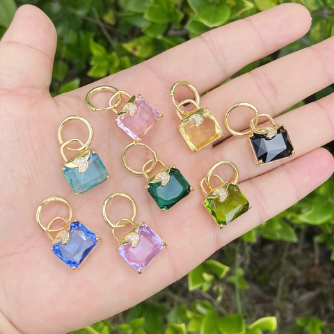 Boucles D'oreilles En Forme De Sac À Main Cuivre Zircon Lune Design Bijoux Élégants Pour Femmes