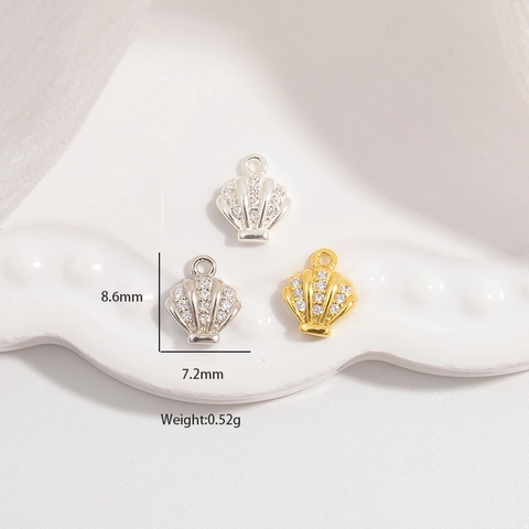 925 Sterling Silver Ocean Style Sea Star Shell Pendant For Women DIY Necklace Bracelet Accessories With Zirconia Inlaid