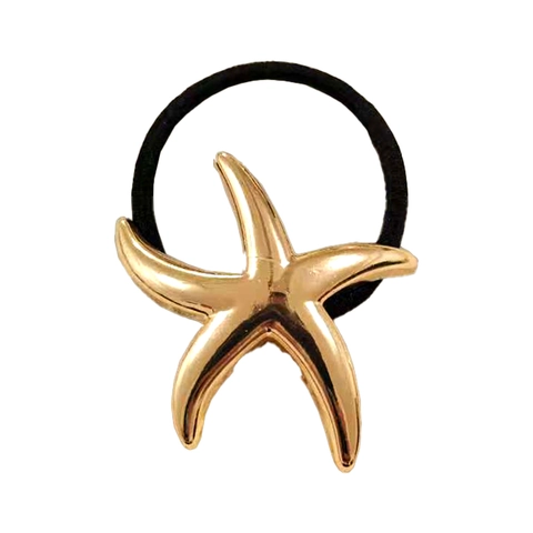 Coleteros Aleación Metálica Gomas Pelo Oro Plata Flor Estrella De Mar Concha Diseño Minimalista Para Mujeres