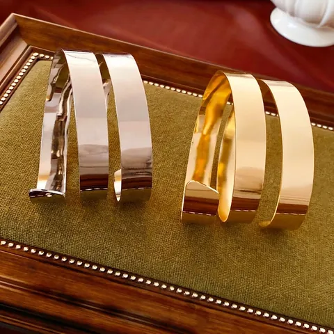 Minimalist Spiral Cuff Bracelet Armlet Multi Layer Metal Mirror Polish Exaggerated Niche Fashion Jewelry For Women