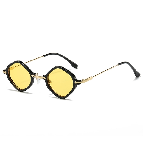 Occhiali Da Sole A Rombo Montatura Piccola Punk Hip Hop Protezione UV400 Metallo Plastica Trendy Retrò Donne Uomini