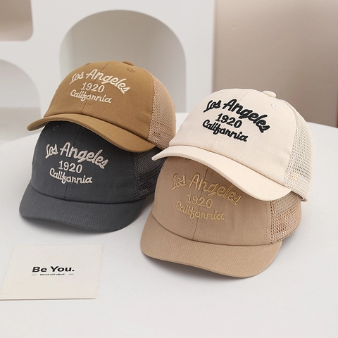 Cappello Trucker in Mesh Retro per Bambini Berretto da Baseball Traspirante per Bambini Ragazzi Ragazze Ricamo Los Angeles 1920