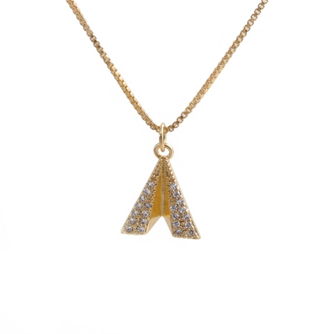 Collana Con Pendente Aereo Di Carta E Perla Artificial Geometrica Minimalista Rame Con Zirconi Per Donna Gioielli Eleganti Regalo