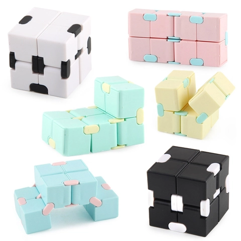 Infinity Cube Fidget Toy Sollievo Dallo Stress Portatile Pieghevole Giocattolo Da Tasca Per Adulti E Bambini Plastica ABS Con Colore Macaron