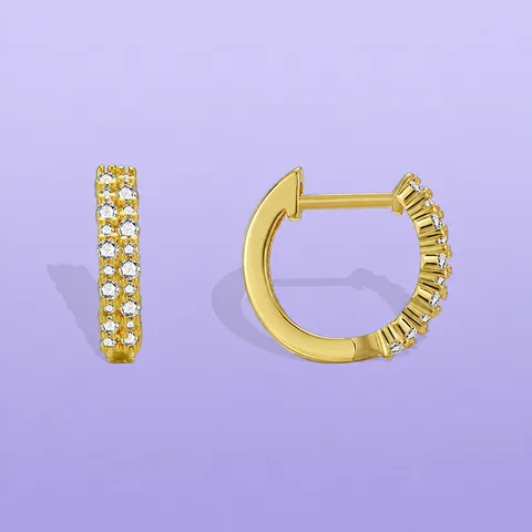 Boucles d'Oreilles Créoles au Design Asymétrique Français Laiton Plaqué Or 18K Zirconia Bijoux Fantaisie pour Femme