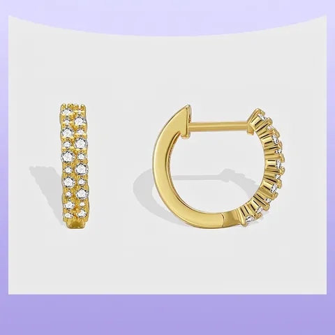 Französische Asymmetrische Design Ohrstecker Messing 18K Vergoldet Zirkonia Kreative Mode Schmuck Für Damen Geschenk