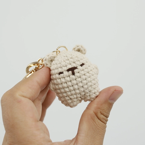 Portachiavi All'Uncinetto Fatto A Mano Orso Pulcino Maglia Lana Pendente Borsa Cartone Animato Accessorio Carino