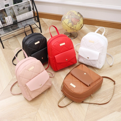 Mini Rucksack PU Leder Gesteppt Diamant Gitter Mode Lässig Tagesrucksack Für Damen Mädchen Reisen Outdoor Schule