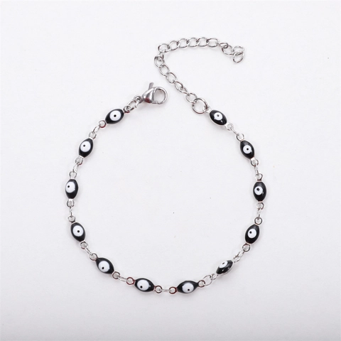 Türkisches Evil Eye Armband 316L Edelstahl Glücksbringer Emaille Charm Schmuck Für Damen Herren Verstellbar