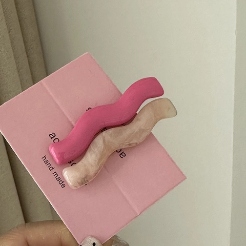 Wellen Haarspangen Acryl Bunte Wellige Entenschnabel Clips Koreanisch Süß Handgefertigt Ästhetischer Haarschmuck Für Frauen