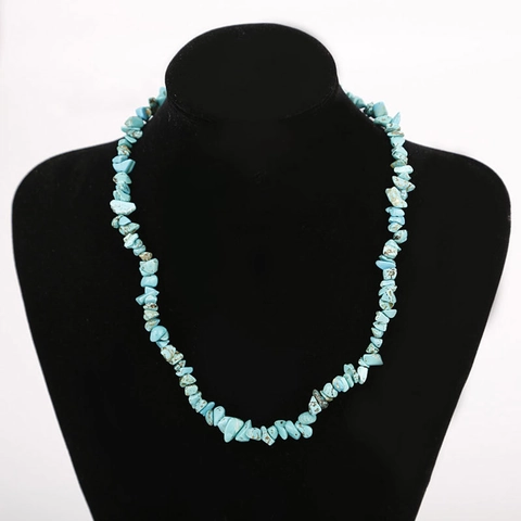 Collana In Ghiaia Di Cristallo Naturale Irregolare Perle Fatte A Mano Gioielli Boho Etnici Colorati