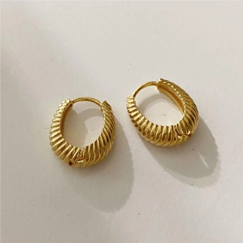 Croissant Creolen 925 Sterling Silber Gedrehte Textur Spiralmuster Minimalistischer Französischer Vintage Schmuck Damen