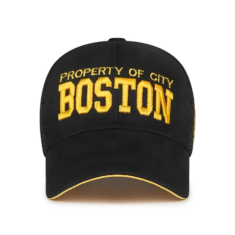 Cappellino Trucker Unisex Cotone Mesh Baseball 3D Boston Ricamo Snapback Regolabile Traspirante Berretto Esterno