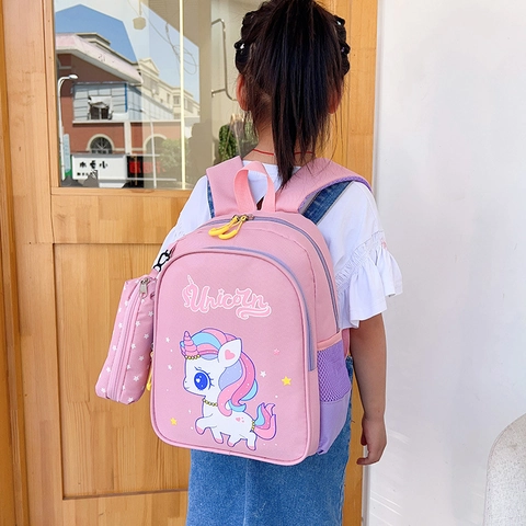 Kids Backpack Waterproof Lightweight Nylon School Bag For Kindergarten Boys Girls Cute Cartoon Unicorn Cat Dinosaur