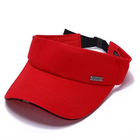 Sport Zonneklep Hoed Ademend Katoen Outdoor Hardlopen Golf Tennis Verstelbaar Metalen Tag Casual Unisex Zomer