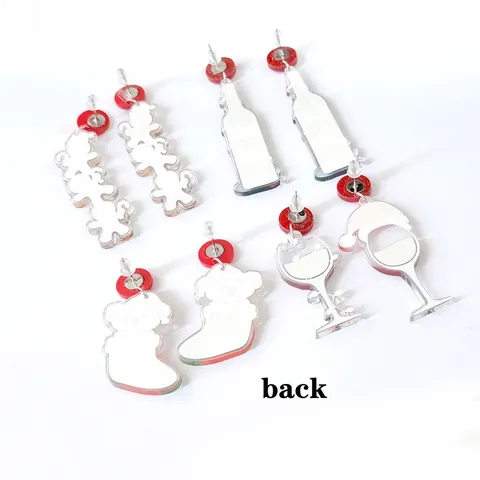Weihnachten Acryl Ohrhänger Lebkuchenmann Faultier Socke Weinflasche Glas Urlaub Festliche Party Accessoires Damen