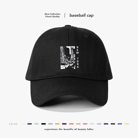 Cappellino Da Baseball Con Stampa New York City Cotone Traspirante Protezione Solare Cappello Streetwear Per Uomini Donne